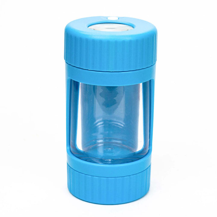 Blue 4-in-1 LED Magnify Jar with Grinder and One Hitter - PILOTDIARY