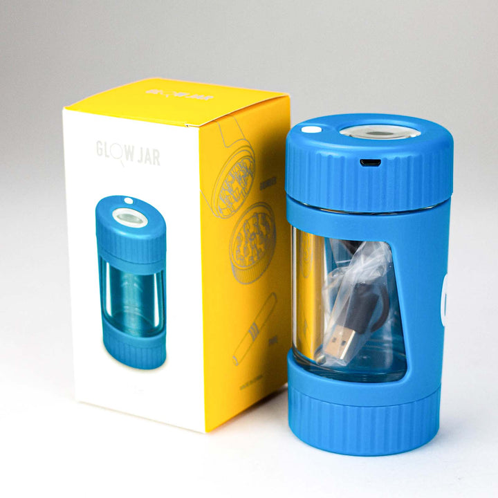 Packaging box of 4-in-1 LED Magnify Jar with Grinder and One Hitter