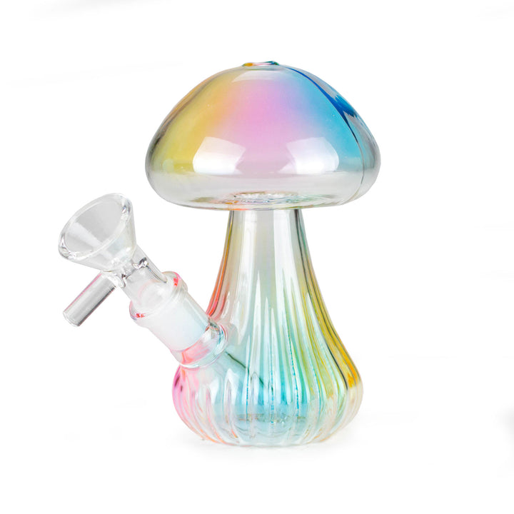 5 Inch Magic Mushroom Glass Bong in blue, pink and yellow color