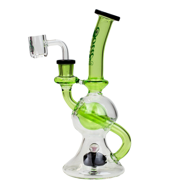 8" Tire Diffuser Beaker Recycler Bong with Bead Perc