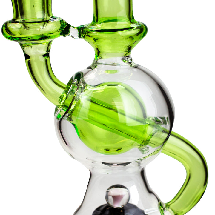 8" Tire Diffuser Beaker Recycler Bong with Bead Perc