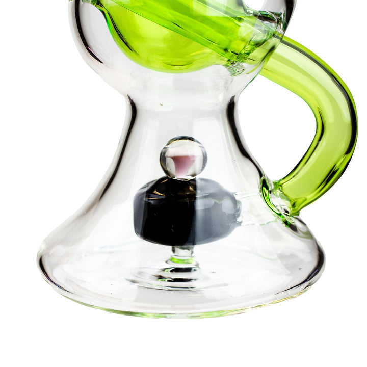 8" Tire Diffuser Beaker Recycler Bong with Bead Perc