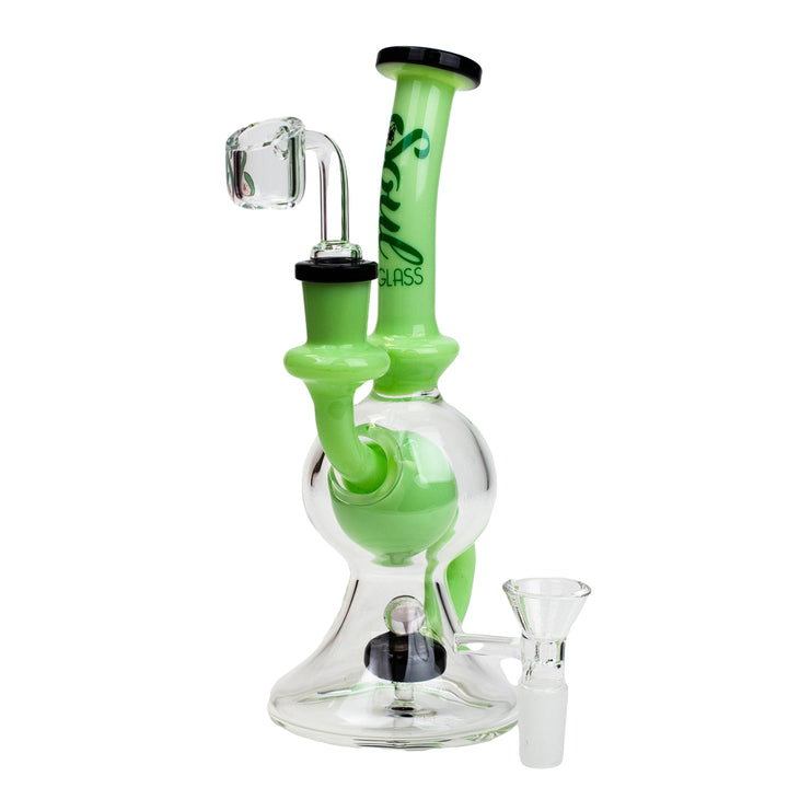 8" Tire Diffuser Beaker Recycler Bong with Bead Perc
