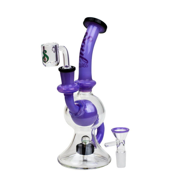 8" Tire Diffuser Beaker Recycler Bong with Bead Perc