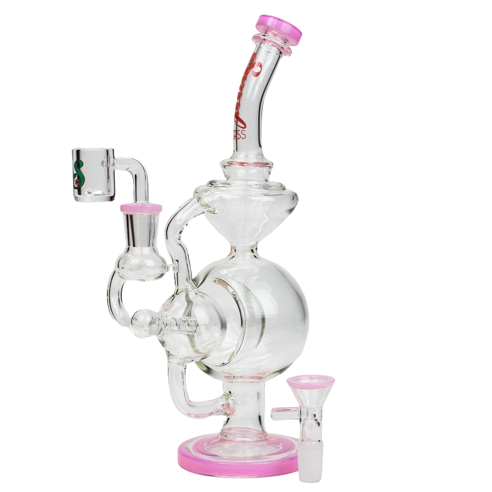 9" Bent Neck Inline Diffuser Recycler Dab Rig