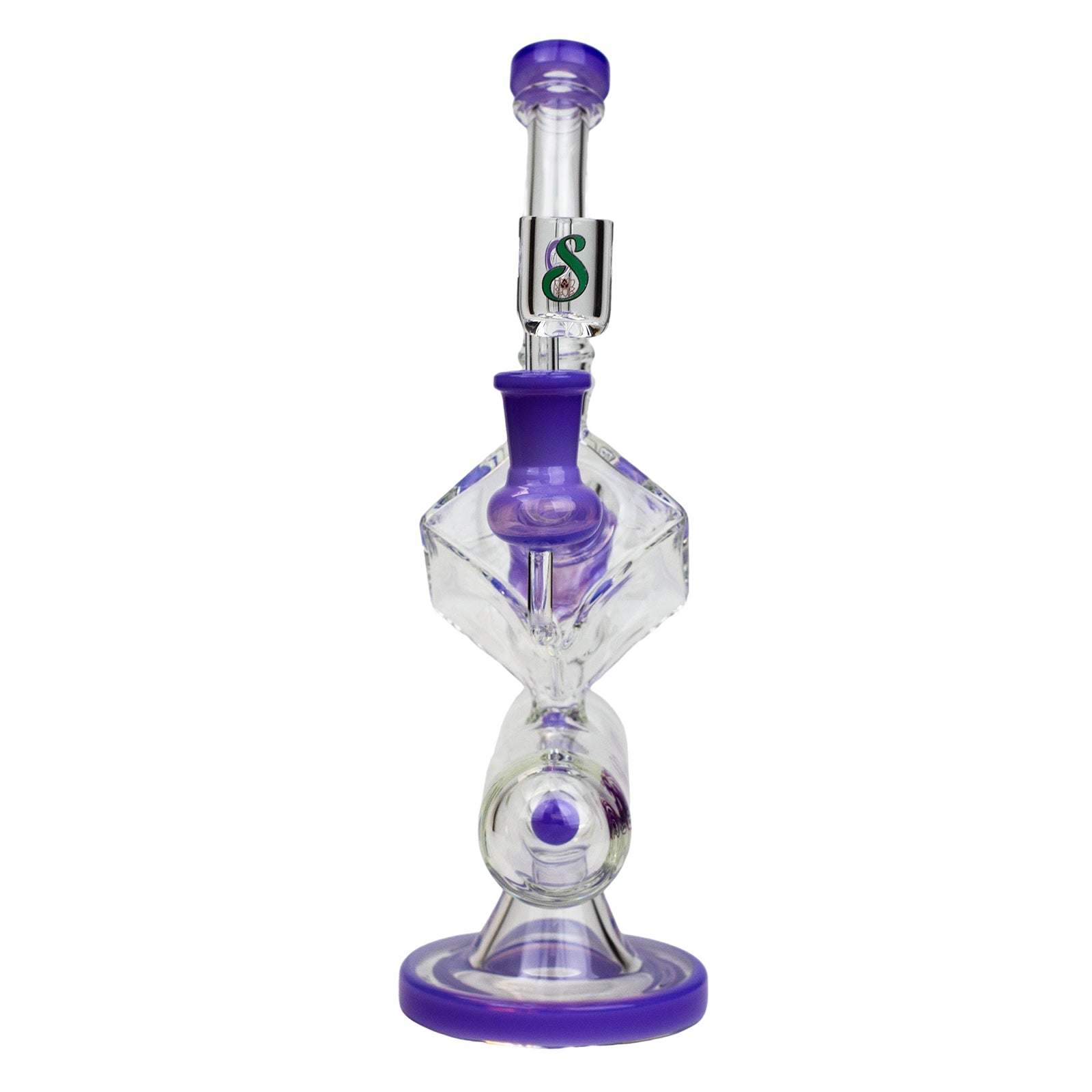 9" Glass Bong Honeycomb and Cube Diffuser