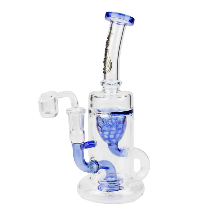 9 inch Recycling Dab Rig with Banger in Blue