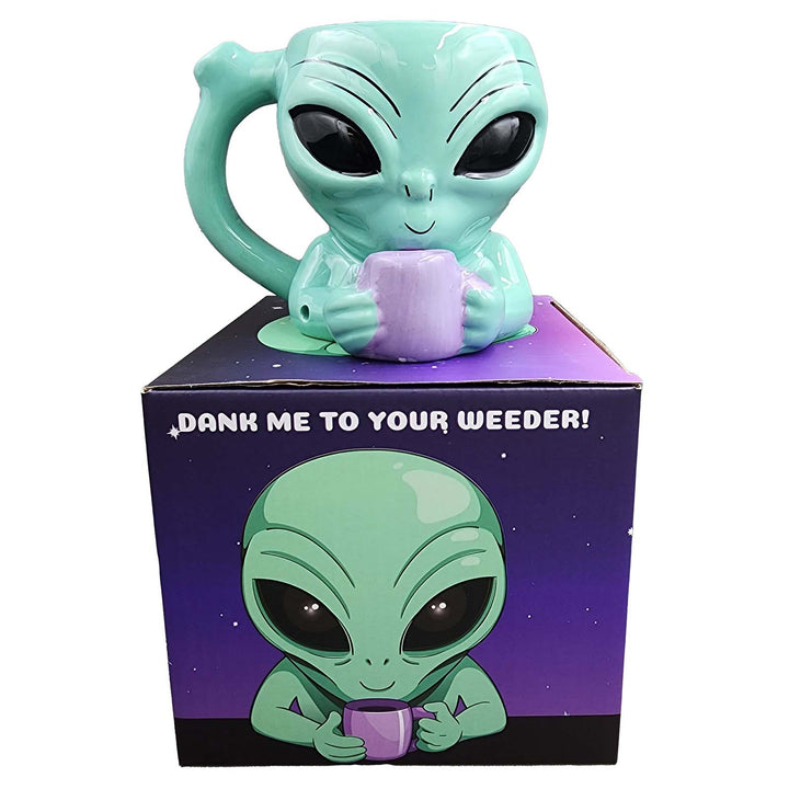 Alien Mug with Built-In Pipe