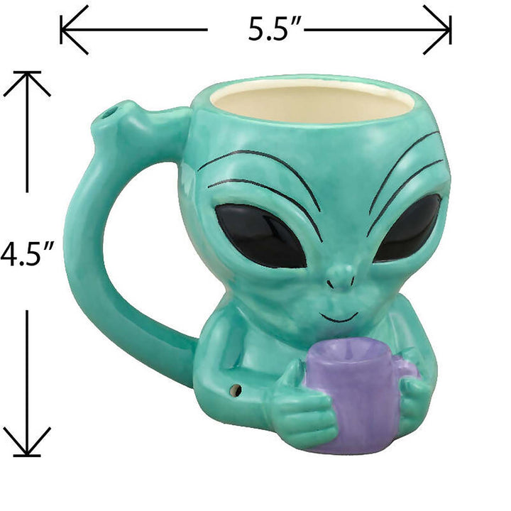 Alien Mug with Built-In Pipe