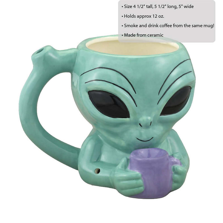 Alien Mug with Built-In Pipe