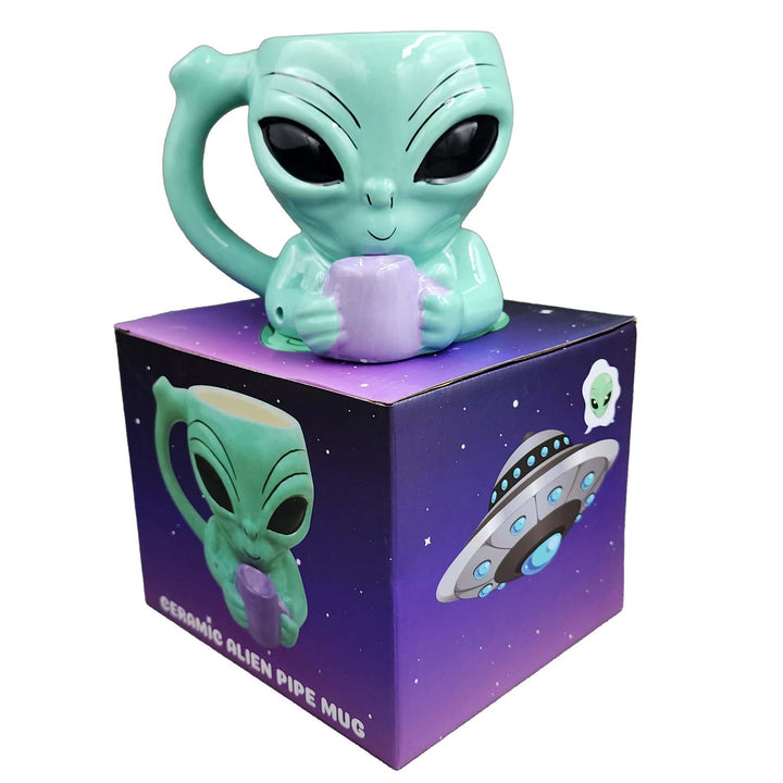 Alien Mug with Built-In Pipe