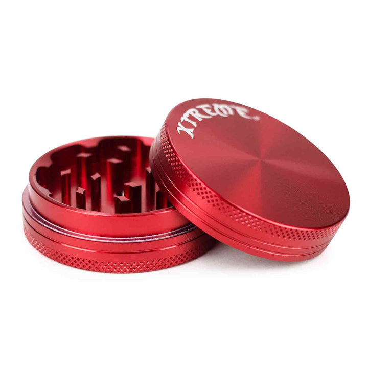 Open Aluminum Mini Herb Grinder showing sharp grinding teeth for herbs