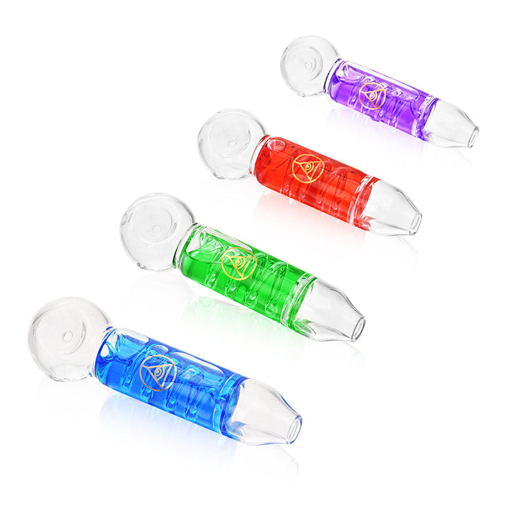Purple Blizzard Glycerin Glass Spoon Pipe - INHALCO