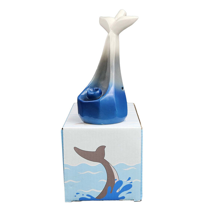 Blue & White Gradient Ceramic Dolphin Pipe