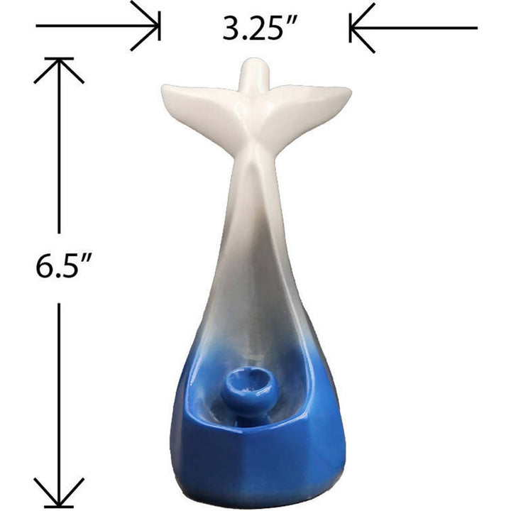 Blue & White Gradient Ceramic Dolphin Pipe