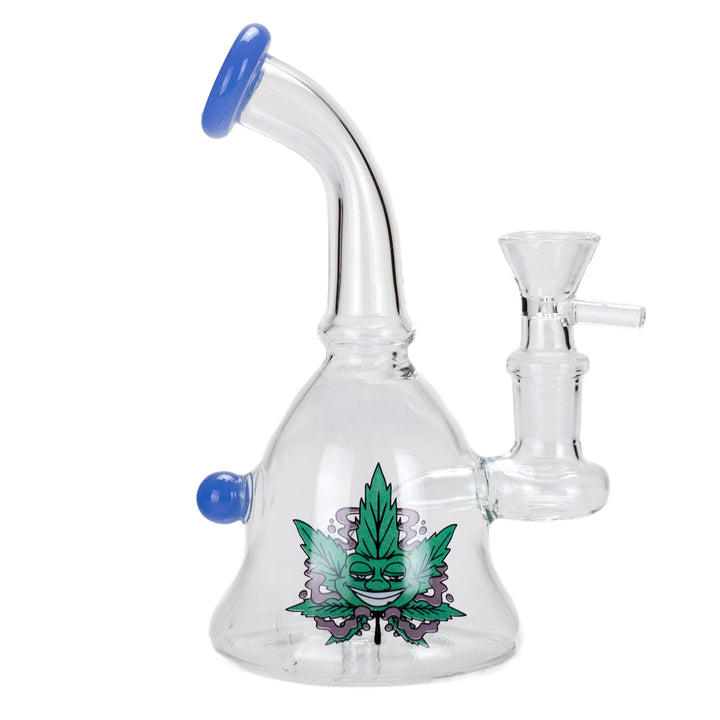 Cartoon Print Glass Bent Neck Bong - pilotdiary
