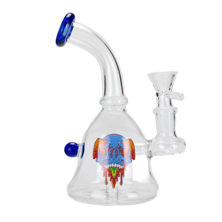 Cartoon Print Glass Bent Neck Bong - pilotdiary