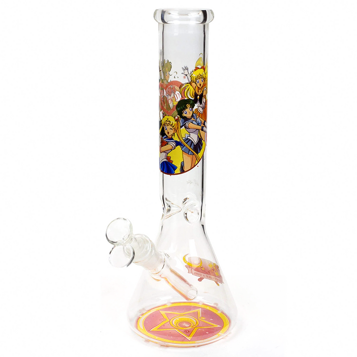13.5" Cartoon Glass Water Beaker Bong