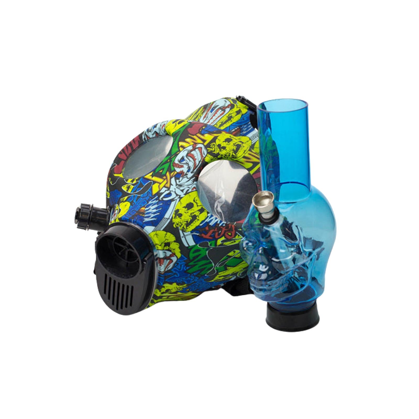 Full face Graphic Silicone Gas Mask with Acrylic Bong – PILOTDIARY