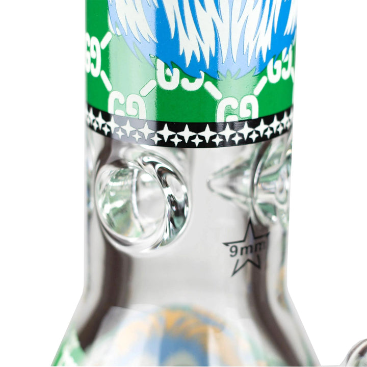 3-Pinched Ice Catcher of Glow in the Dark Lion Bong