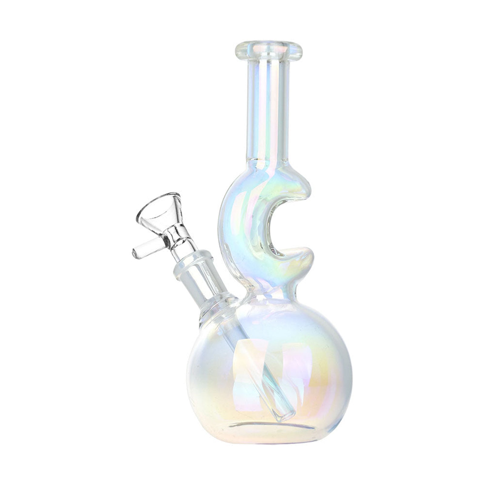 Lunar Glow Electroplated Round Base Bong with Moon Neck – PILOTDIARY