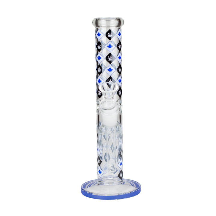 10" Maple Leaf Straight Tube Glass Bong