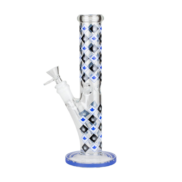 10" Maple Leaf Straight Tube Glass Bong