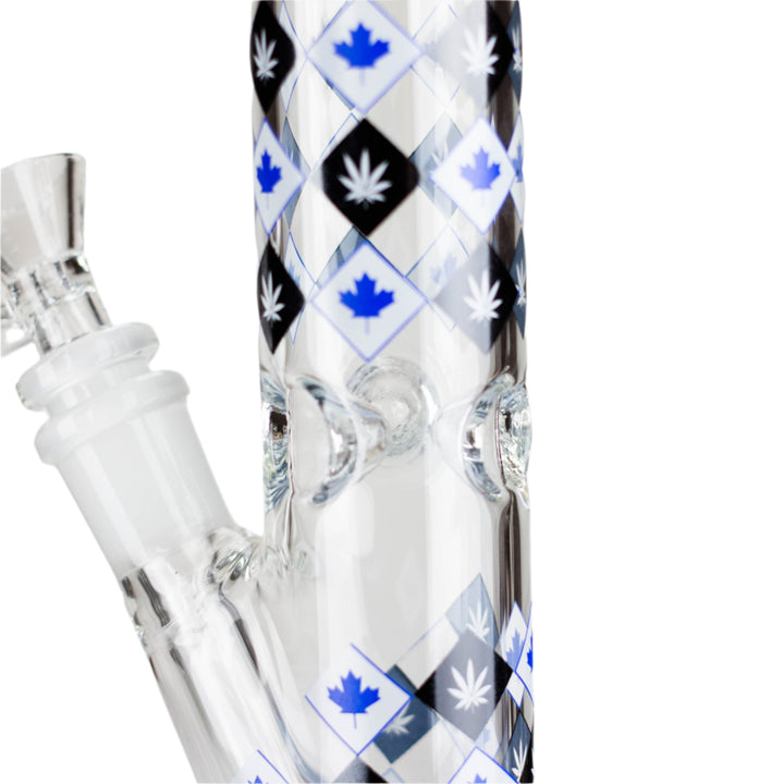 10" Maple Leaf Straight Tube Glass Bong