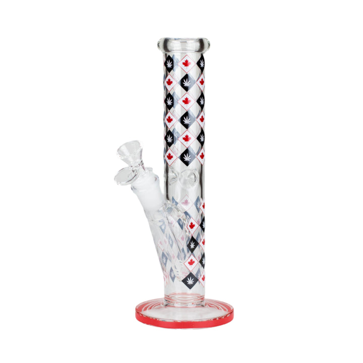 10" Maple Leaf Straight Tube Glass Bong