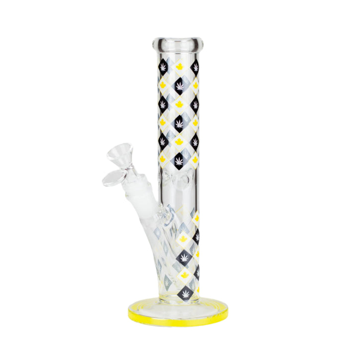 10" Maple Leaf Straight Tube Glass Bong