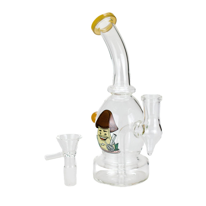Mini Cartoon Print Glass Water Pipe - pilotdiary