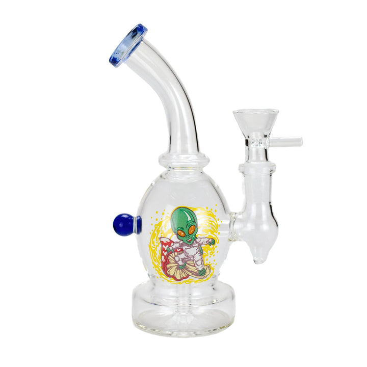 Mini Cartoon Print Glass Water Pipe - pilotdiary