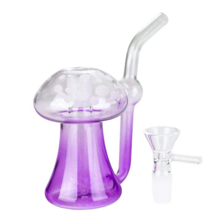 Mini Purple Mushroom Glass Bong 5″ - pilotdiary