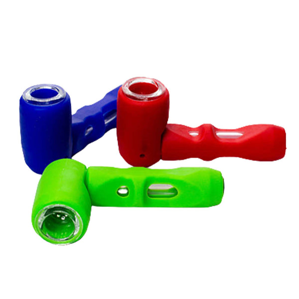 Multi-Hole Glass Bowl Silicone Hand Pipe