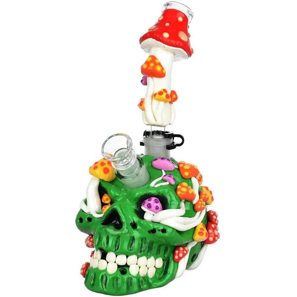 Mushroom Garden Sugar Skull Bong 10"