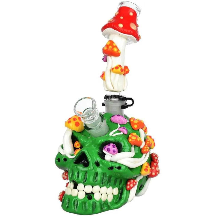 Mushroom Garden Sugar Skull Bong 10"