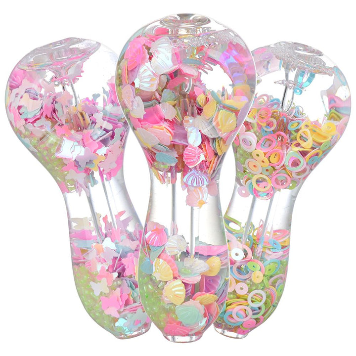 Pastel Paradise Glow Beads Glycerin Hand Pipe - PILOTDIARY
