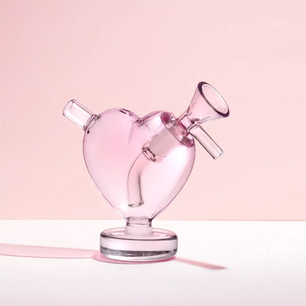 Pink Heart Mini Glass Bubbler - PILOTDIARY