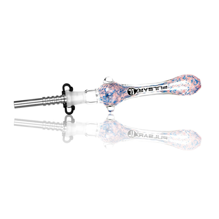 Candy Frit Twist Dab Straw in pink with 10mm titanium tip