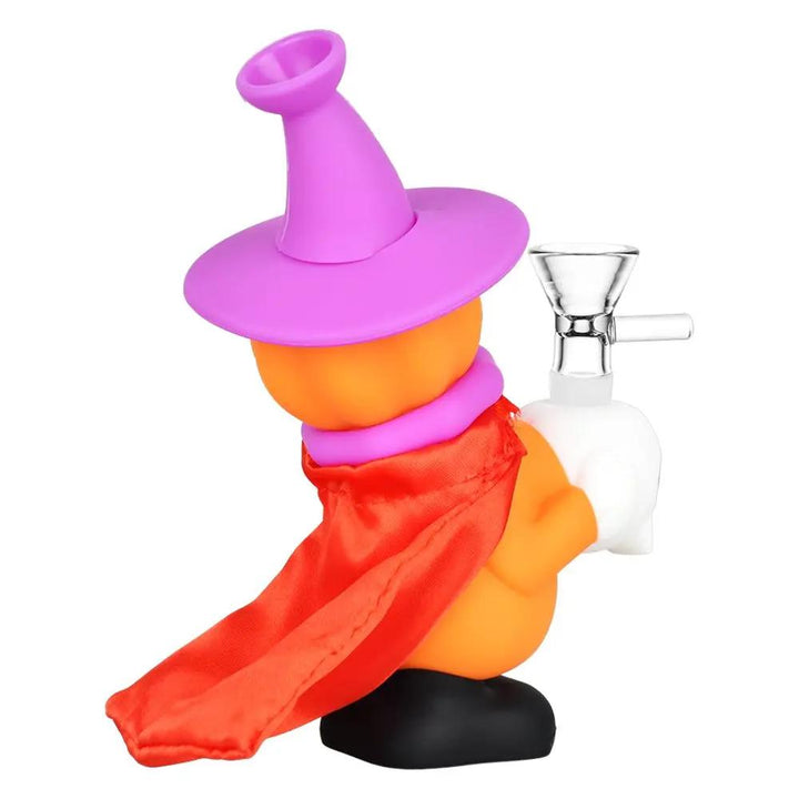 Pumpkin Witch Silicone Bong 6.5 