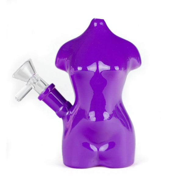 Purple Curvy Mini Glass Bong