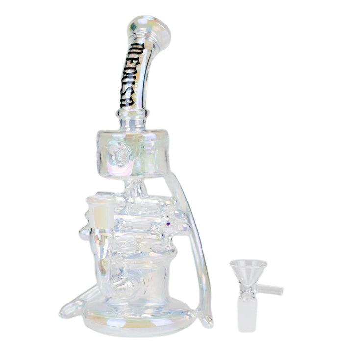 12" Recycler Iridescent Glass Water Bong - pilotdiary