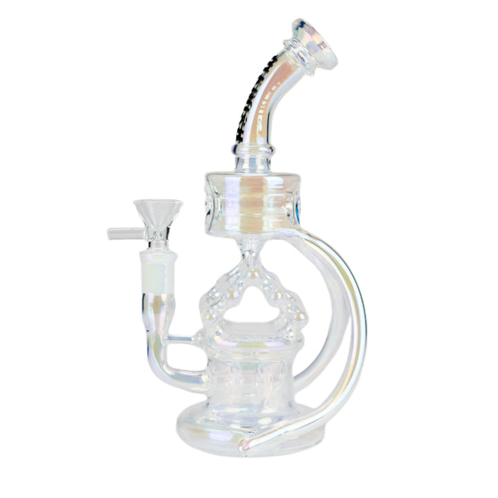 12" Recycler Iridescent Glass Water Bong - pilotdiary