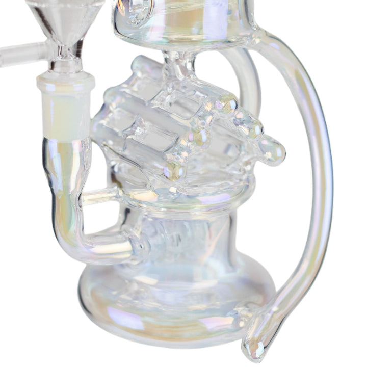 12" Recycler Iridescent Glass Water Bong - pilotdiary