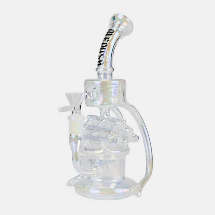 12" Recycler Iridescent Glass Water Bong - pilotdiary