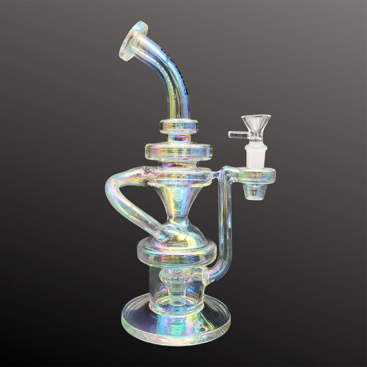 Recycler-Style Iridescent Glass Bong 12"  - pilotdiary