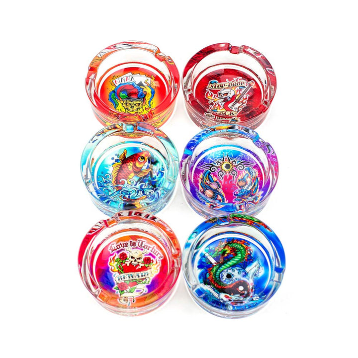 Round Glass Ashtray 6PCS