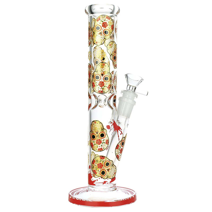 Sugar Skull Straight Tube Water Pipe