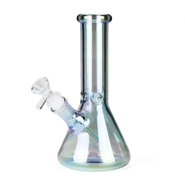 Side view of green Electroplate Beaker Bong