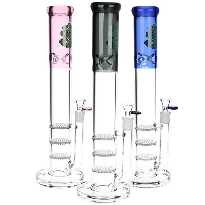 Triple Honeycomb Perc Straight Tube Bong - pilotdiary